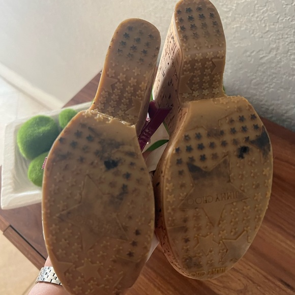 Jimmy Choo Multi-color Purple Gleam Printed Cork Sandals Size 36 - Picture 5 of 5